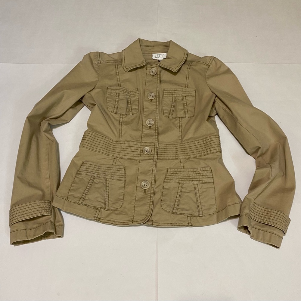 LOFT Women's Utility Jacket in Tan - Picture 2 of 11